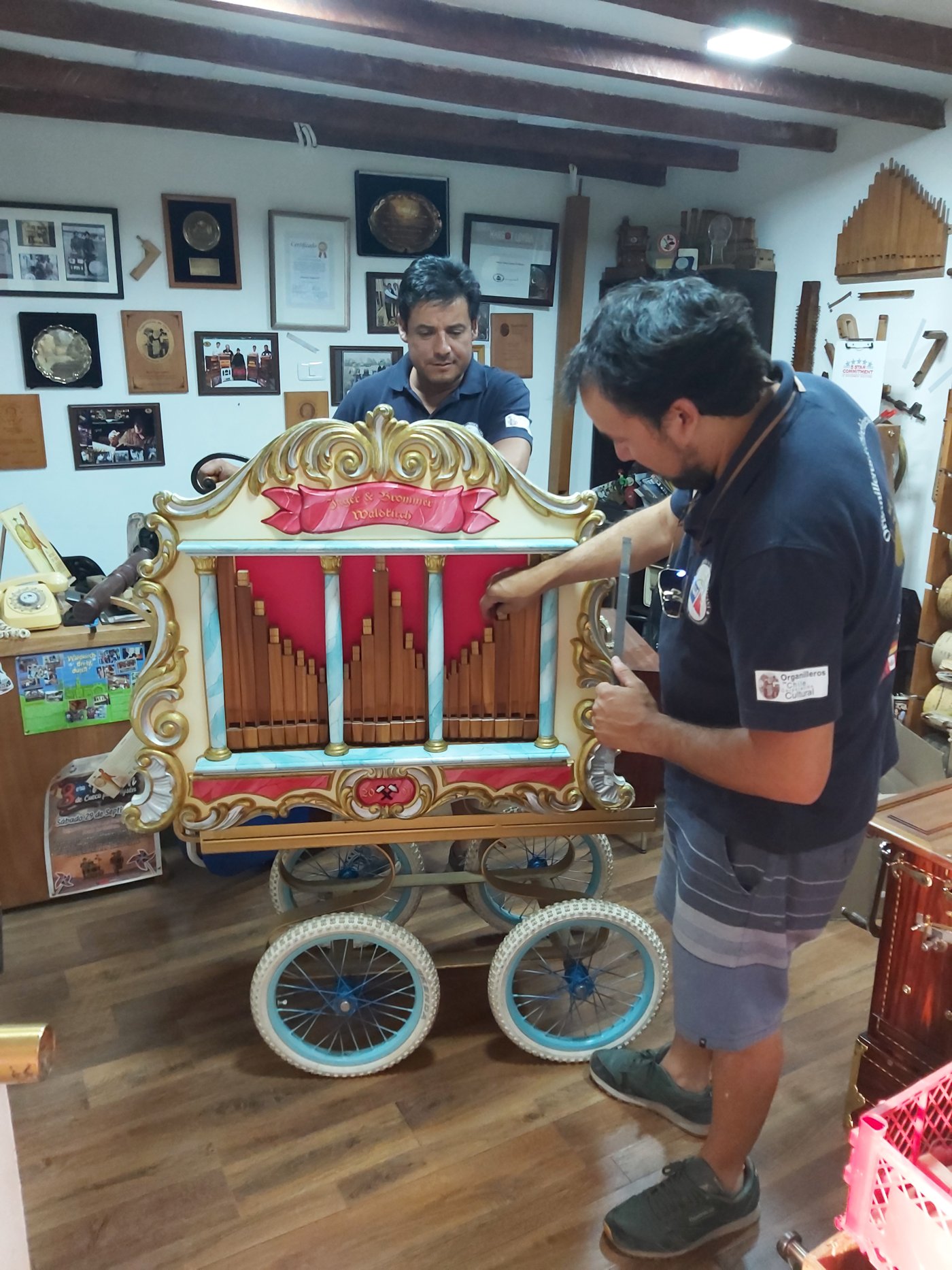 El segundo organillo fabricado por la familia Lizana, en el taller